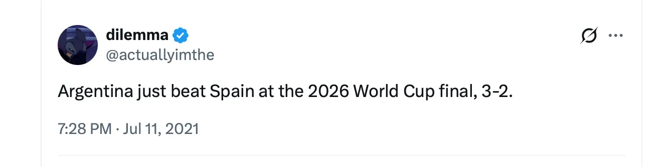 Screenshot of the dilemma X post from 2021.