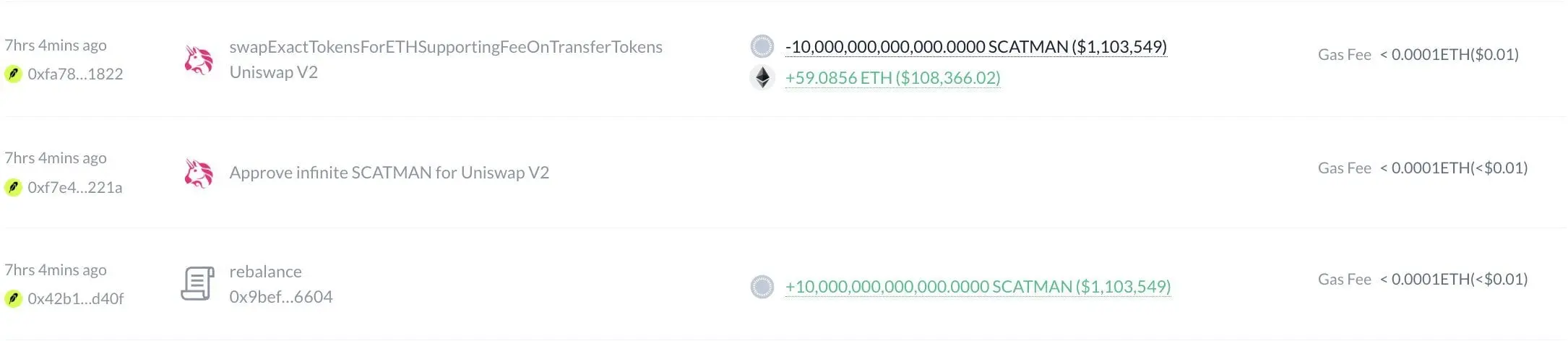 Onchain data showing the hackers moving the funds into ETH.