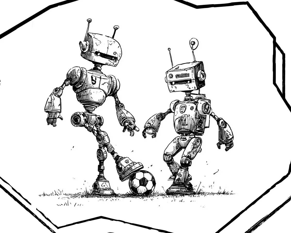 ロボットはサッカーをするロボットサッカーをする