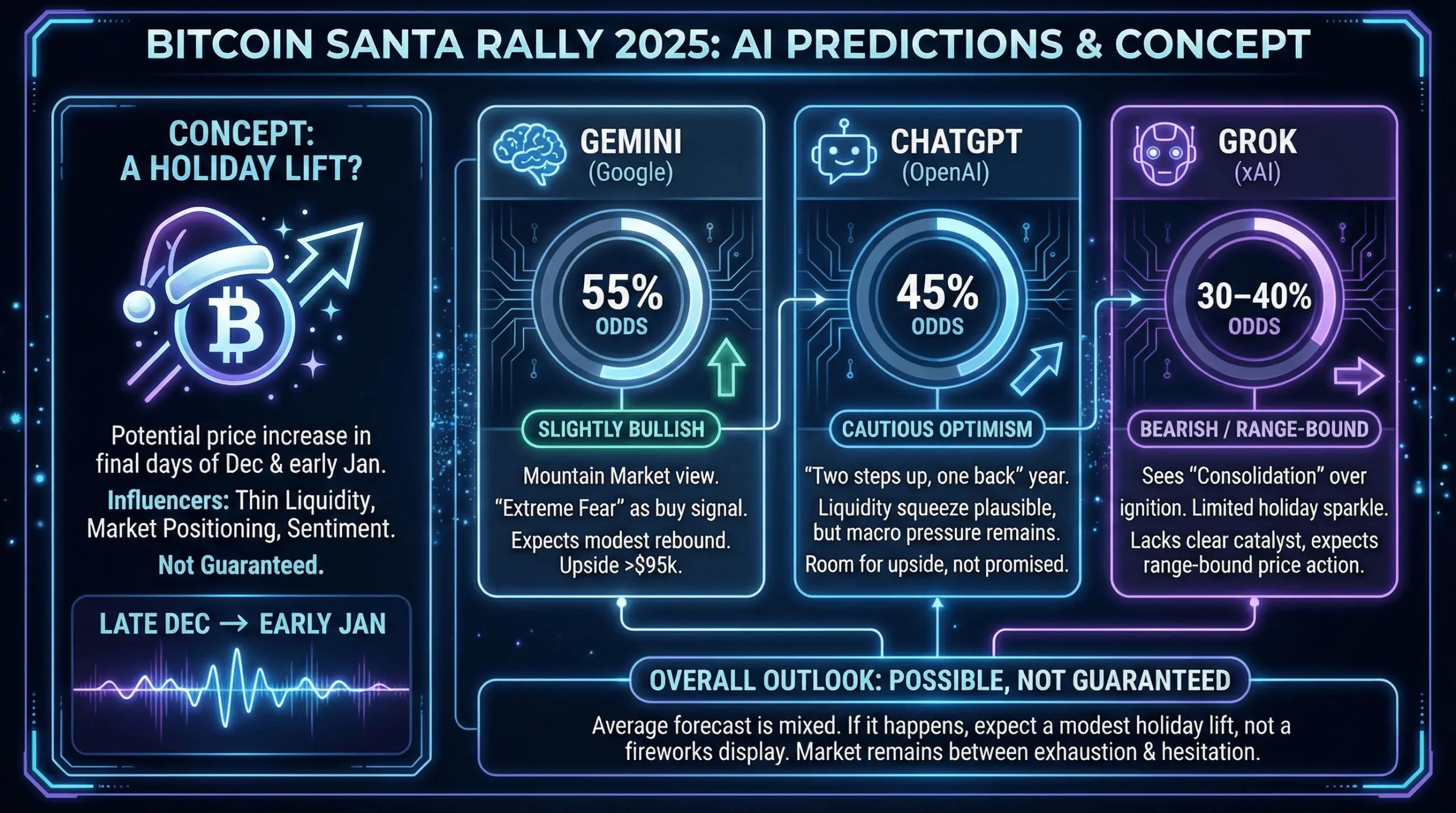 Bitcoin Santa Rally? ChatGPT, Grok, e Gemini Definem as Odds