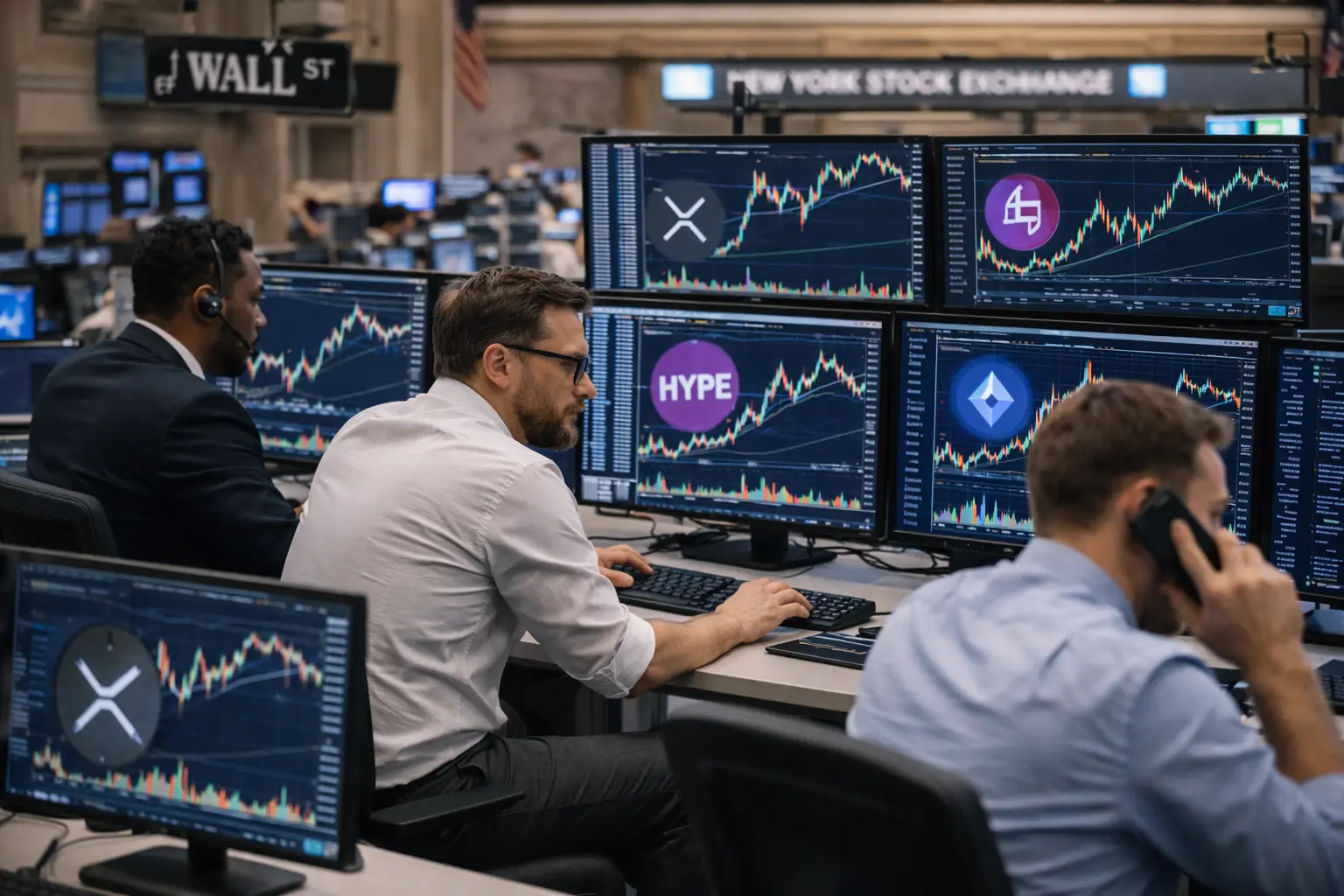 AI generated image for crypto traders on desk