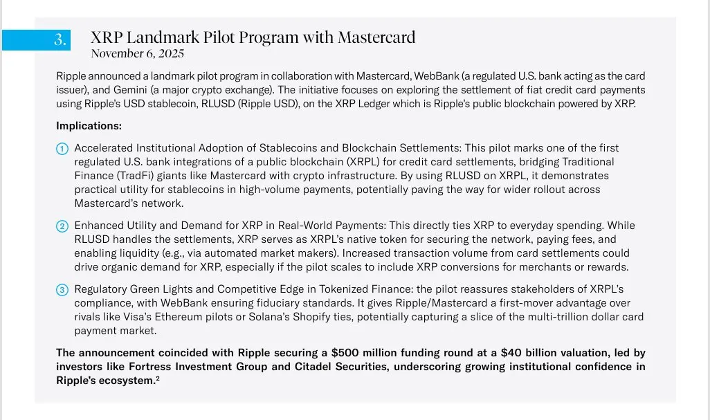 Một đoạn trích từ báo cáo Amplify ETFs về XRP và Ripple.