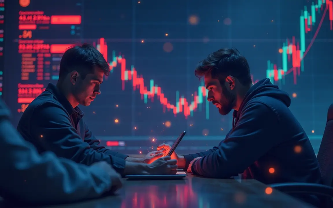 تجار يحللون مخططات الأسعار الهابطة