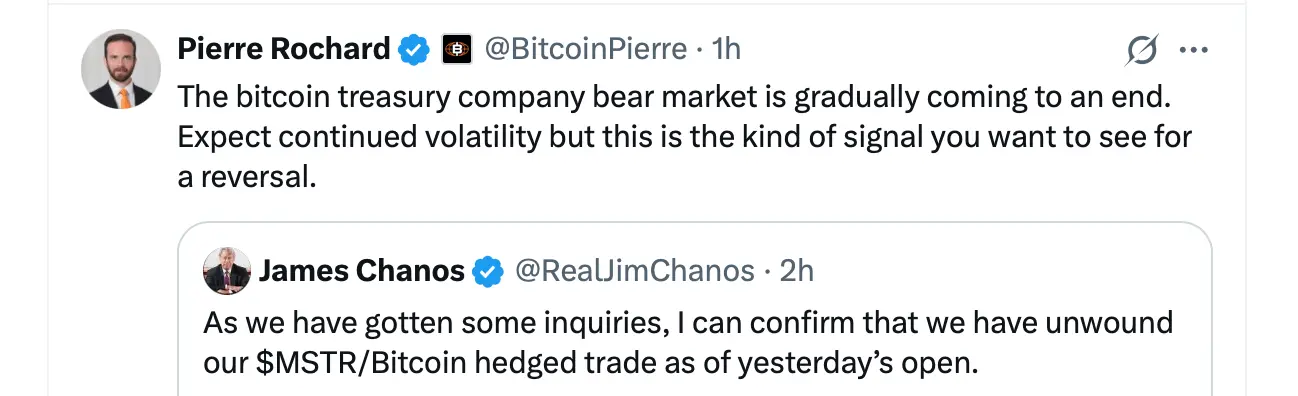 Le célèbre vendeur à découvert clôture sa position short contre Strategy alors que la prime sur le bitcoin se réduit