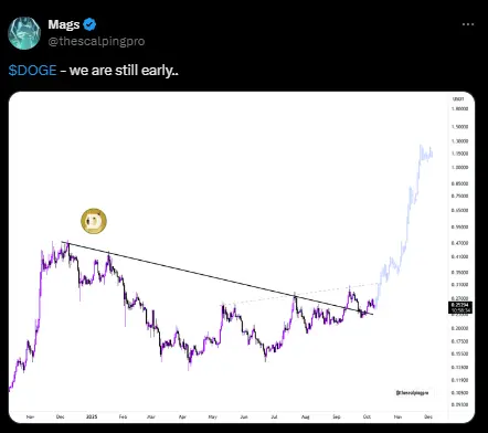 Esto puede ser motivador cuando el precio de Dogecoin (DOGE) está teniendo dificultades