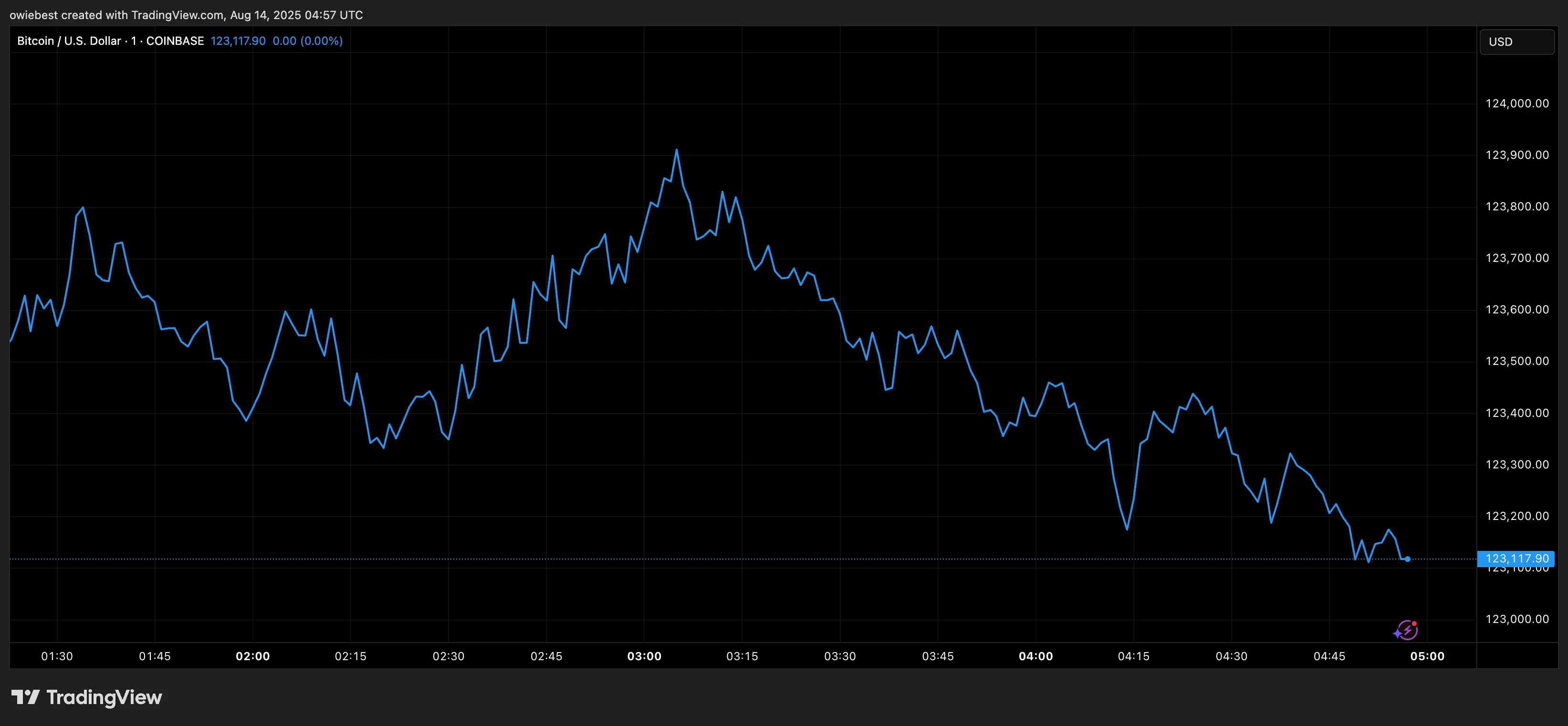 Biểu đồ giá Bitcoin từ TradingView.com