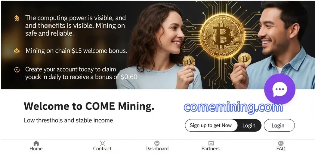 COME Mining menawarkan pengembalian harian hingga $94,5k untuk pemegang BTC, ETH, dan XRP - 1