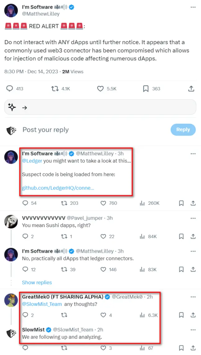 影响甚广，Ledger Connect Kit被黑事件分析