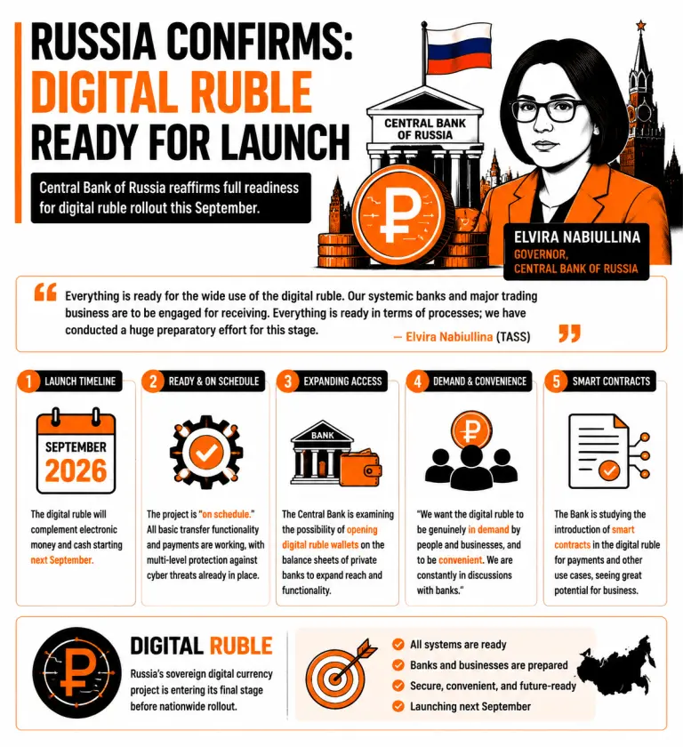 "Everything is Ready": Russia Finalizes Preparations for Nationwide CBDC Rollout
