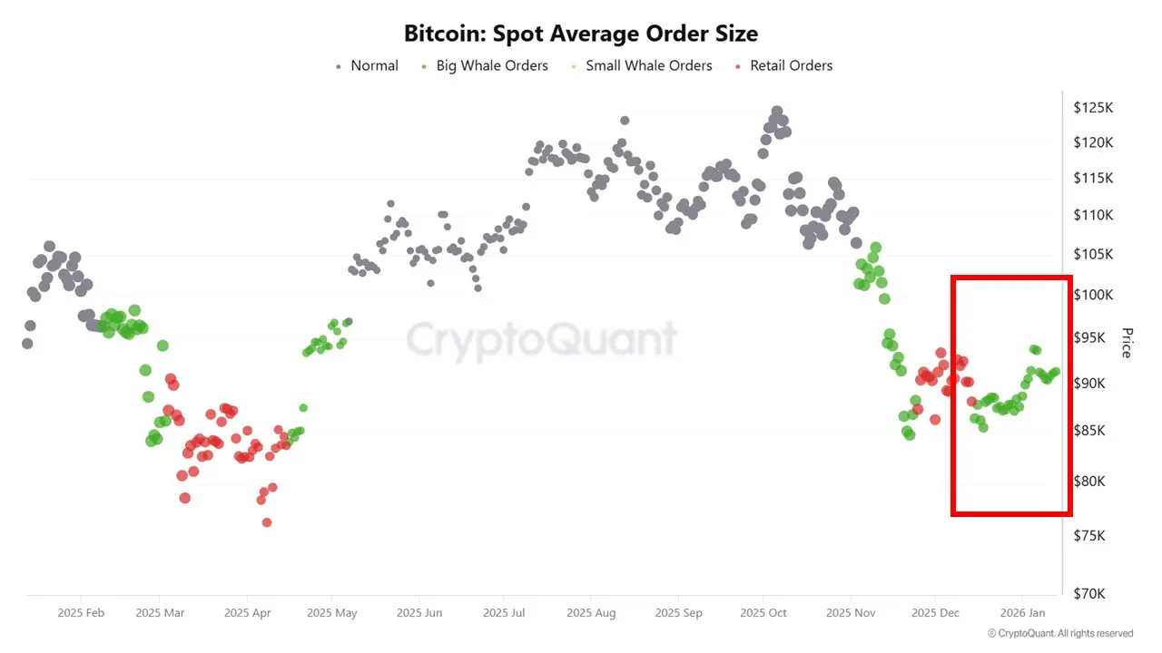 Bitcoin Spot Average Order Size