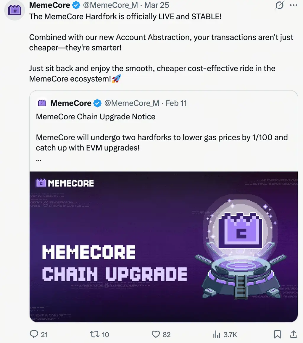 M长期震荡后在硬分叉阶段出现突破的原因