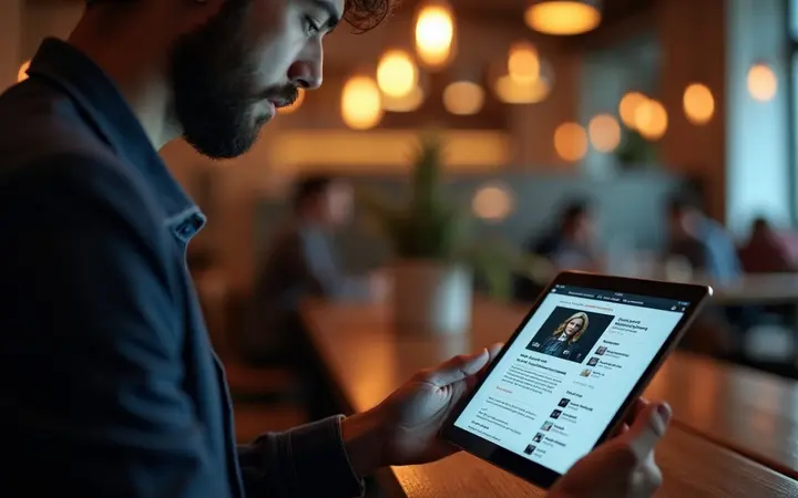 Someone reading news on a tablet
