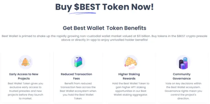 Benefícios para os detentores de $BEST  dentro do ecossistema Best Wallet.