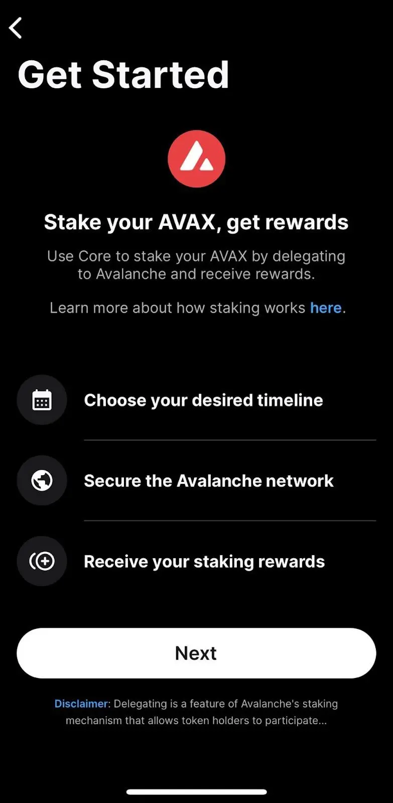 Core Mobile now supports Avalanche staking - 2