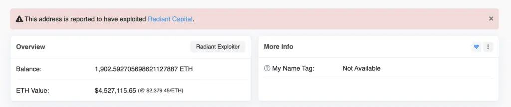 Radiant Capital reports $4.5m flash loan attack - 1