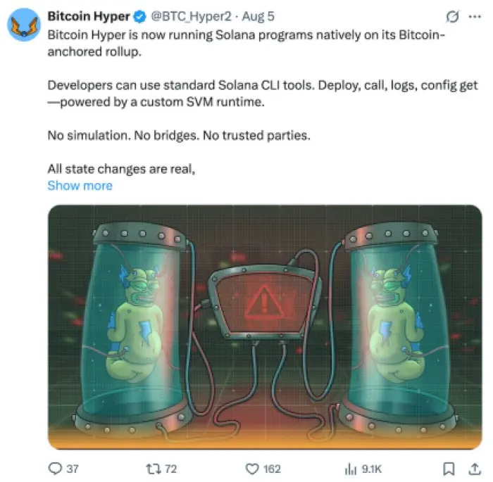 $HYPER confirma a execução do programa Solana.