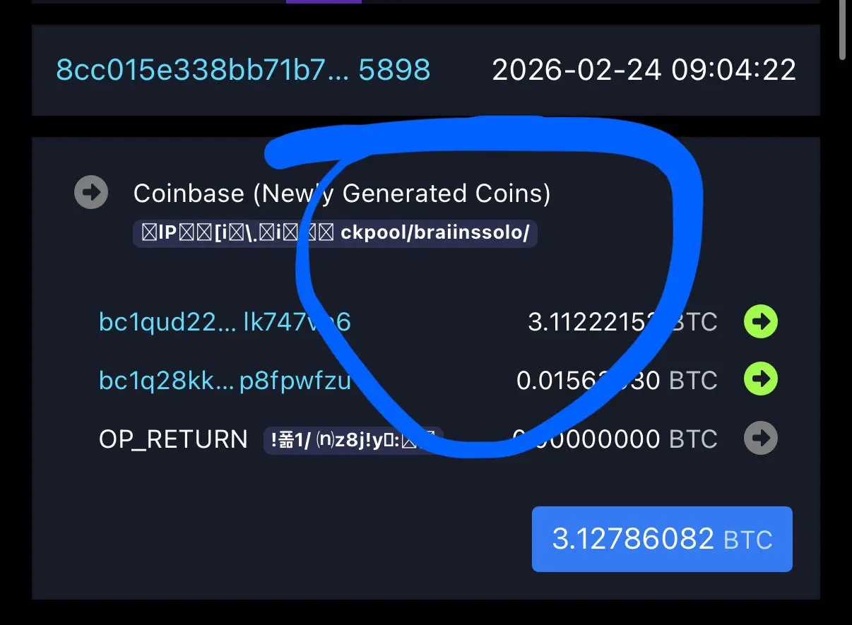 比特幣礦工中大獎