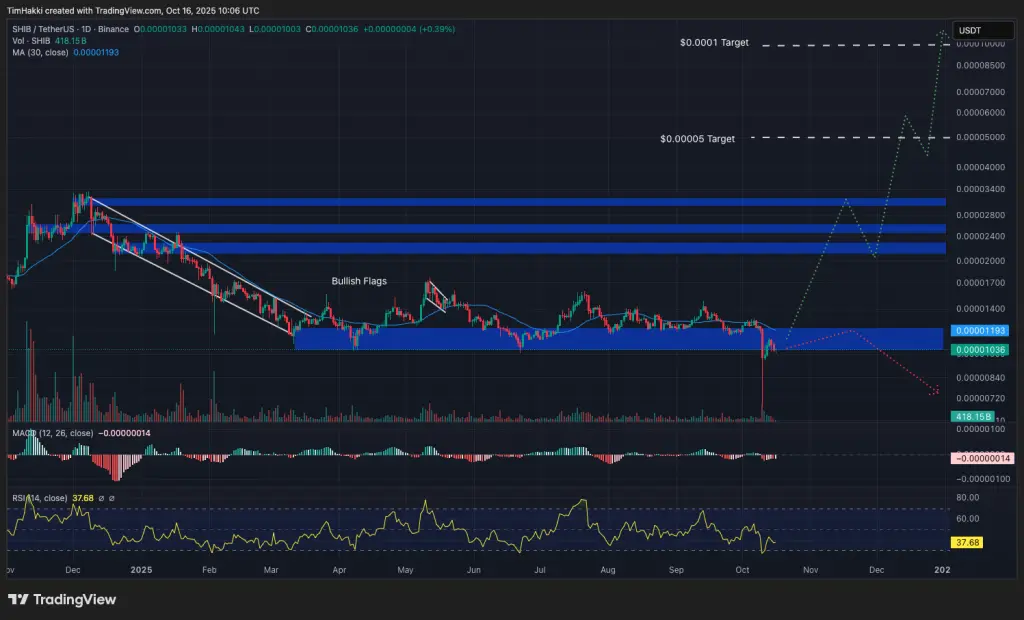 SHIB/USDT 日線圖