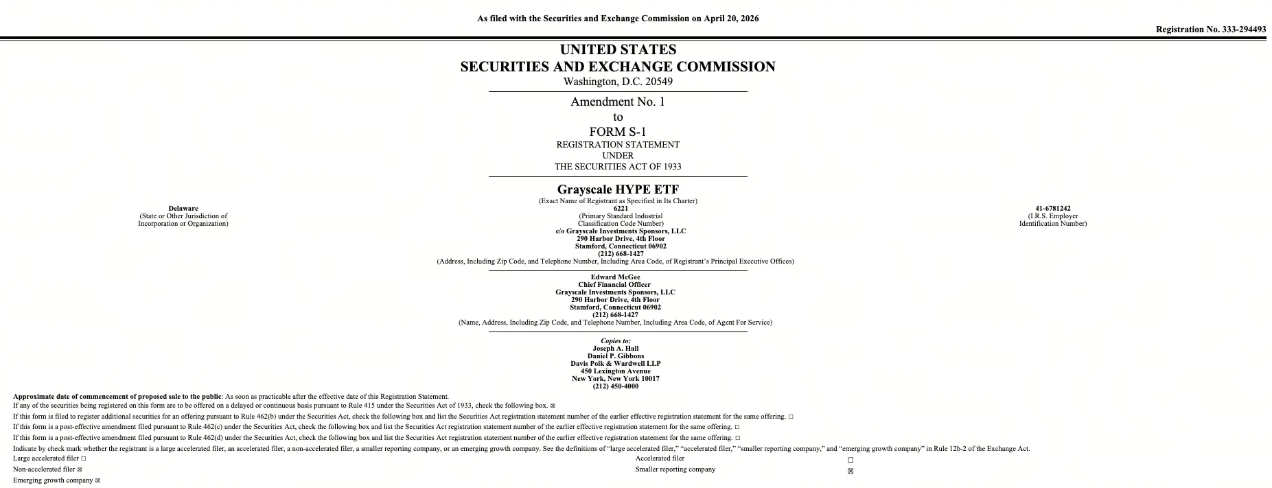 Grayscale HYPE ETF