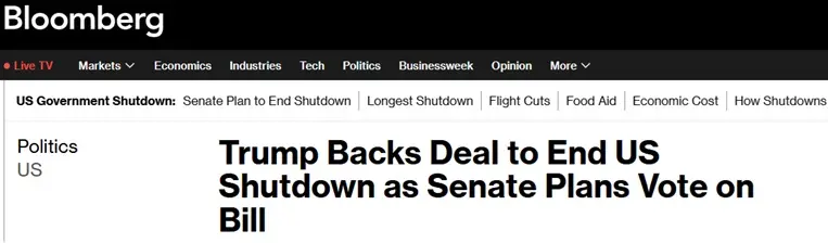 ترامب يدعم إنهاء إغلاق الحكومة