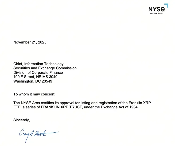 富蘭克林鄧普頓XRP ETF獲批