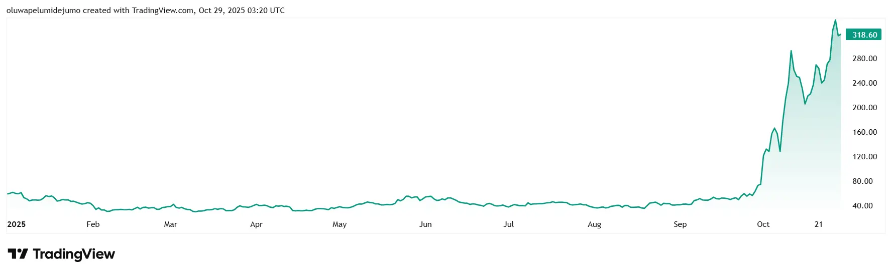 Zcash 年初至今價格表現