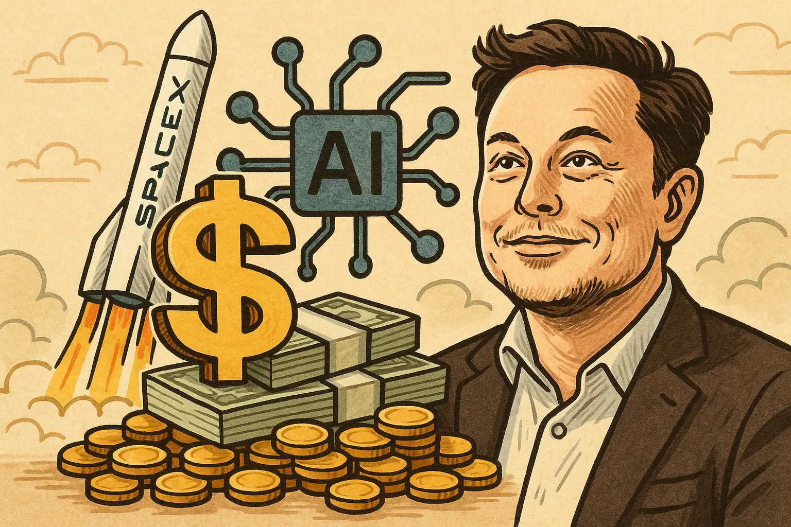 馬斯克身家破8000億美元