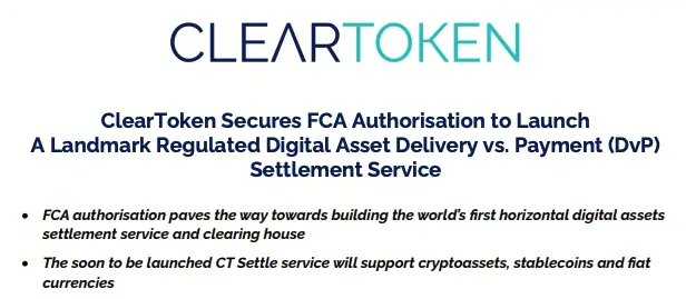ClearToken approved by FCA