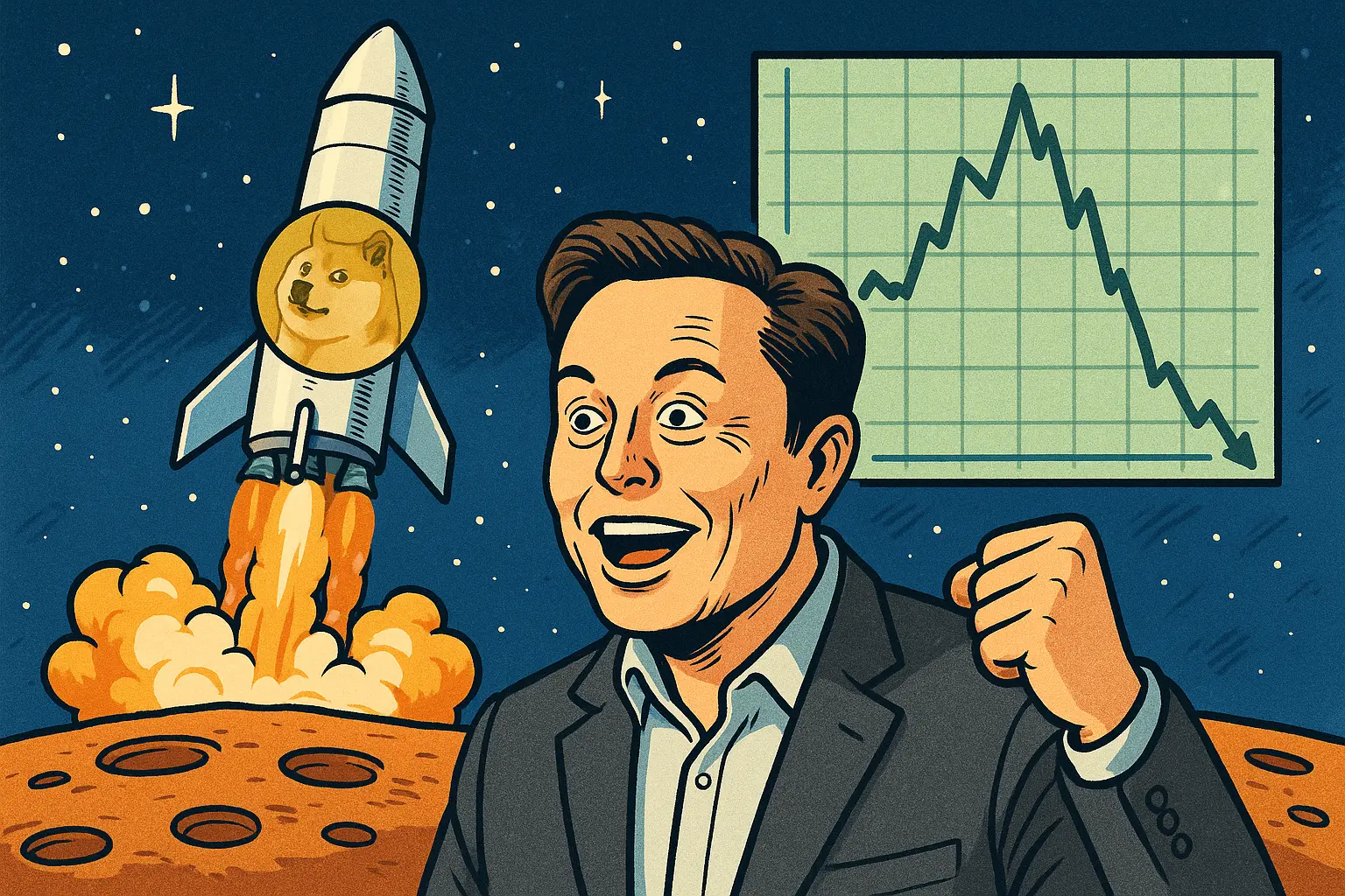 Elon Musk laisse entendre que Dogecoin pourrait aller sur la Lune en 2027