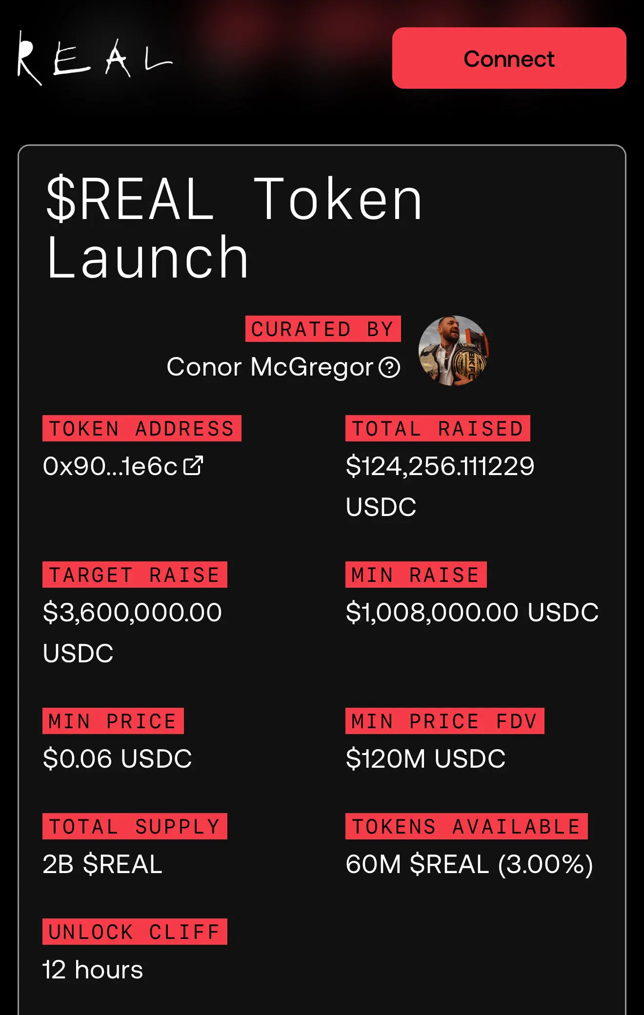 Conor McGregor REAL代幣