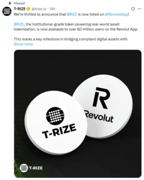 T-RIZE thông báo niêm yết trên Revolut.