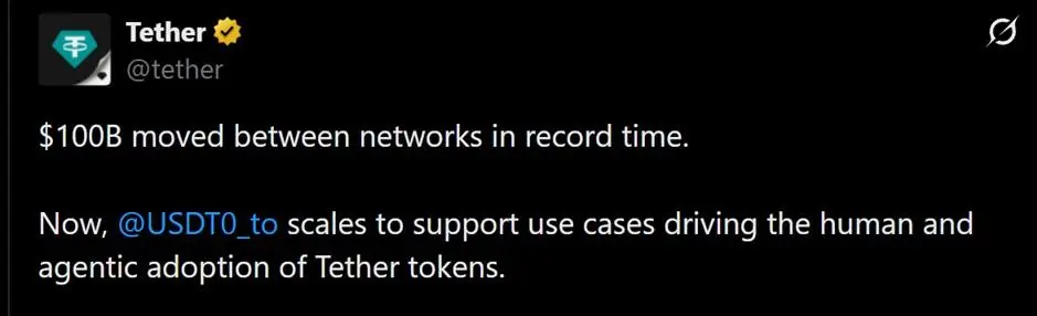 Tweet discussing Tether's recent flip of Ether in terms of TVL.