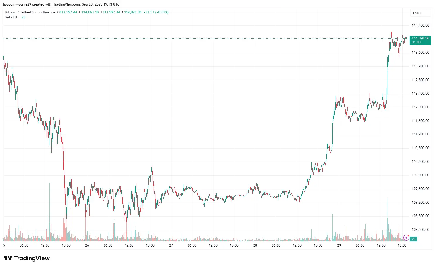 ビットコイン価格チャート