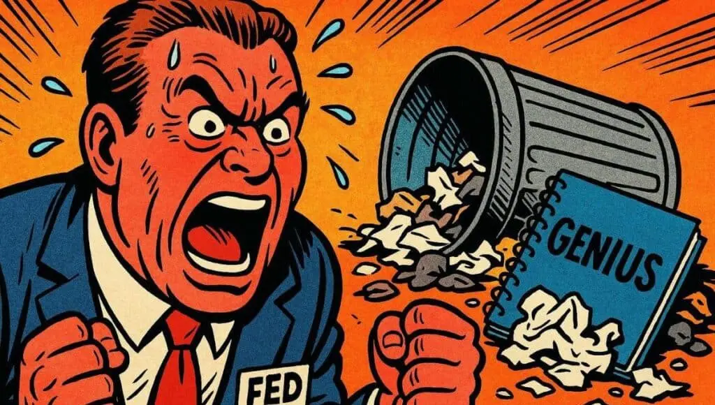 Một quan chức của Fed đang tức giận về luật stablecoin Genius, kết thúc trong thùng rác.