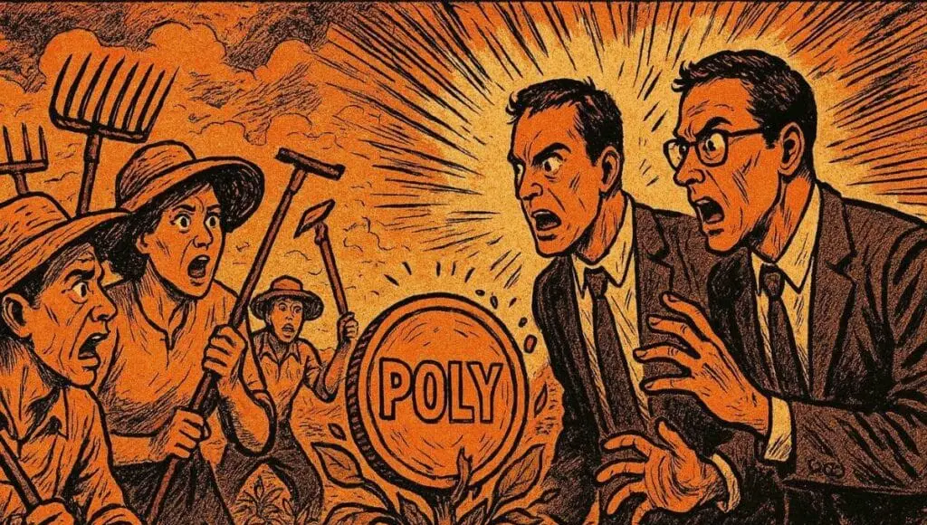 Representantes do Polymarket em guerra com agricultores que estão prejudicando o token de criptomoeda POLY antes do seu lançamento.