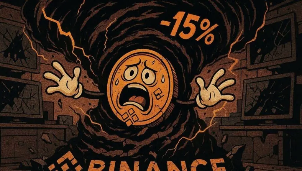 Crypto BNB dalam pusaran yang membuatnya turun sebesar -15%.