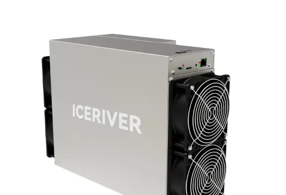 Beyaz bir ASIC cihazı ve beyaz bir arka plan.