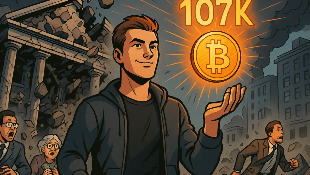 Bitcoin sobe para 7K enquanto o caos atinge os bancos tradicionais—medo e triunfo colidem em um só quadro.