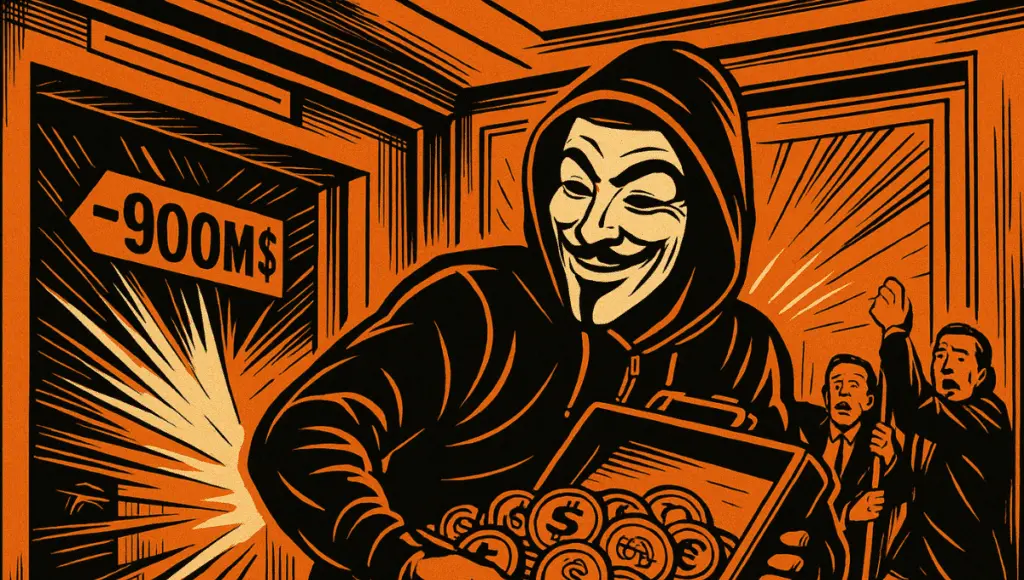 Hacker masqué senfuit en ascenseur avec 0 million en cryptomonnaie