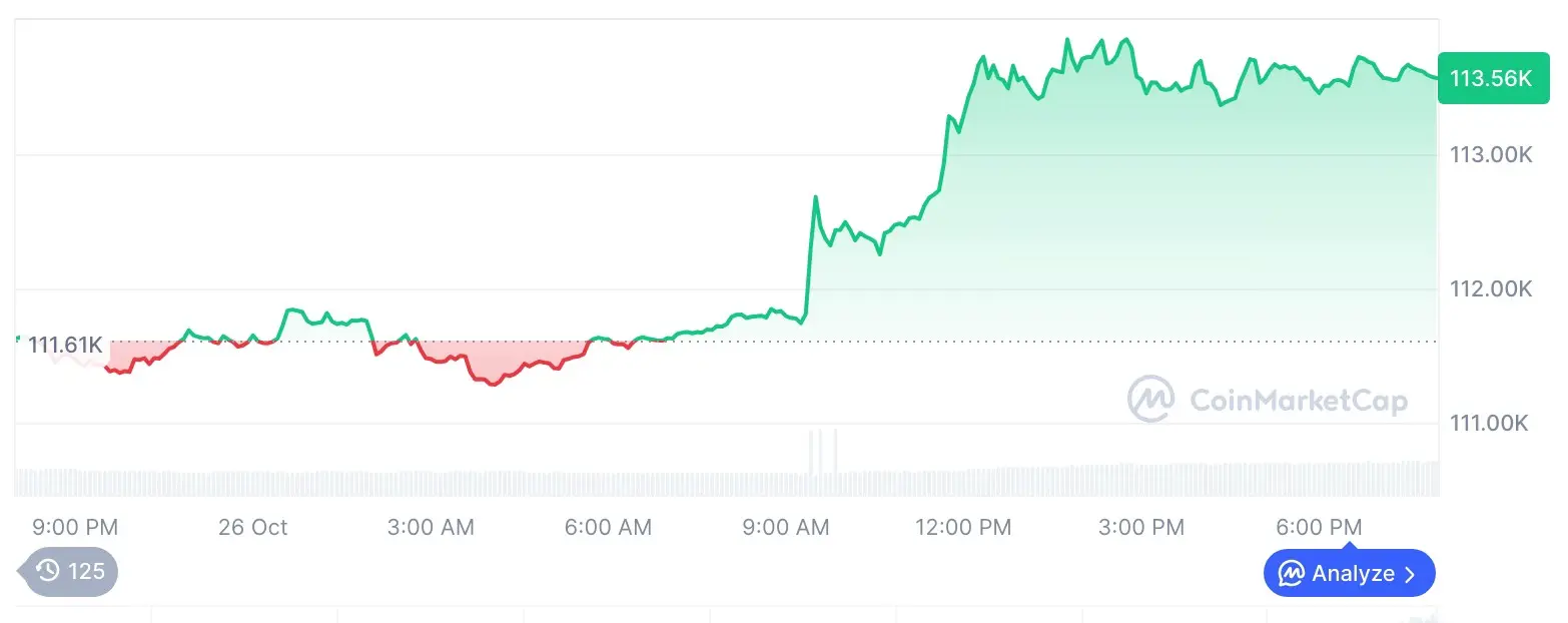 Gráfico de preço do Bitcoin / CoinMarketCap