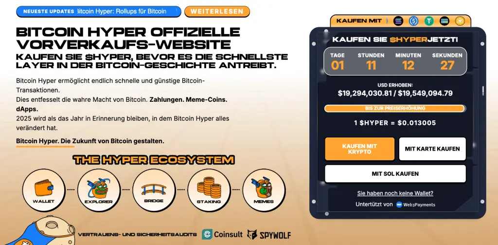 Bitcoin Hyper Presale Octobre 2025