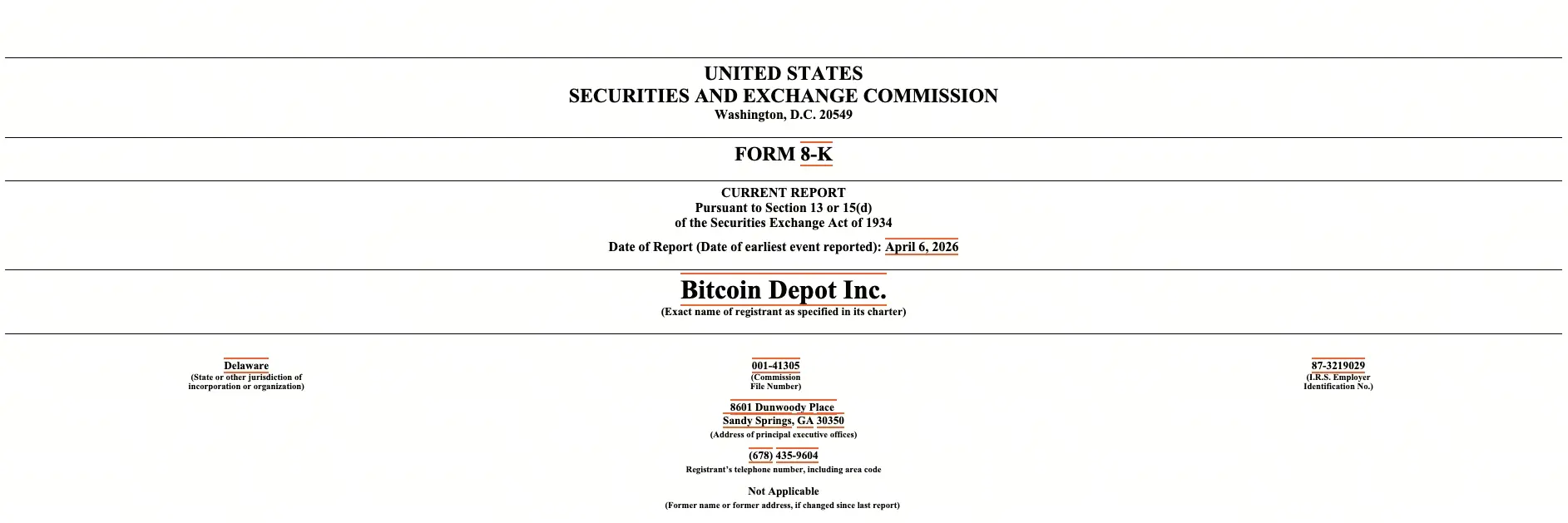 Bitcoin Depot披露文件