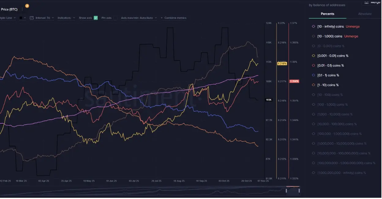 Accumulation de portefeuille Bitcoin | Source : Santiment