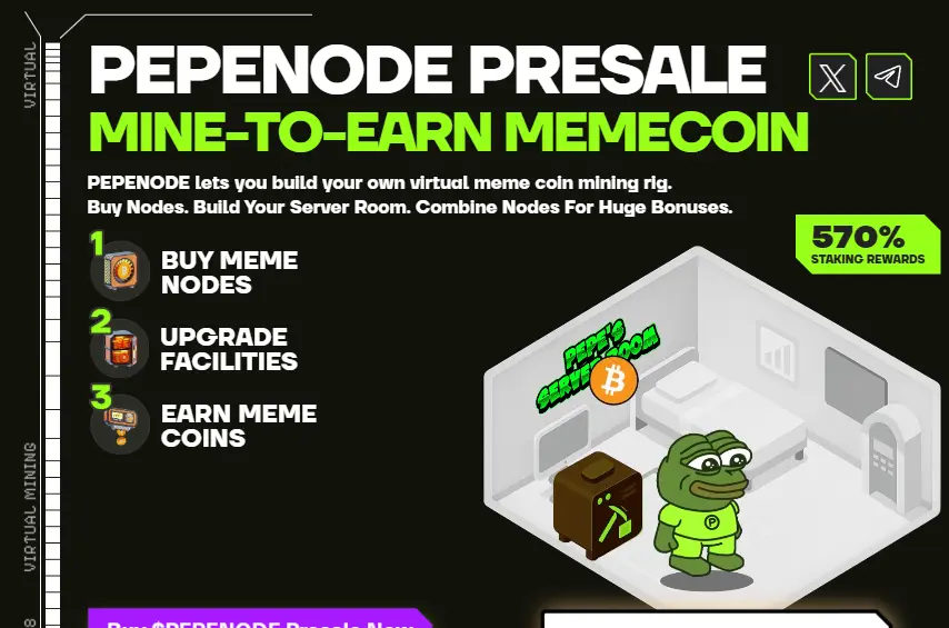 Pepenode mine-to-earn presale.