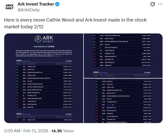 Ark Invest mua cổ phiếu Bitmine và lạc quan về các cổ phiếu tiền điện tử khác khi giá chạm mức thấp mới
