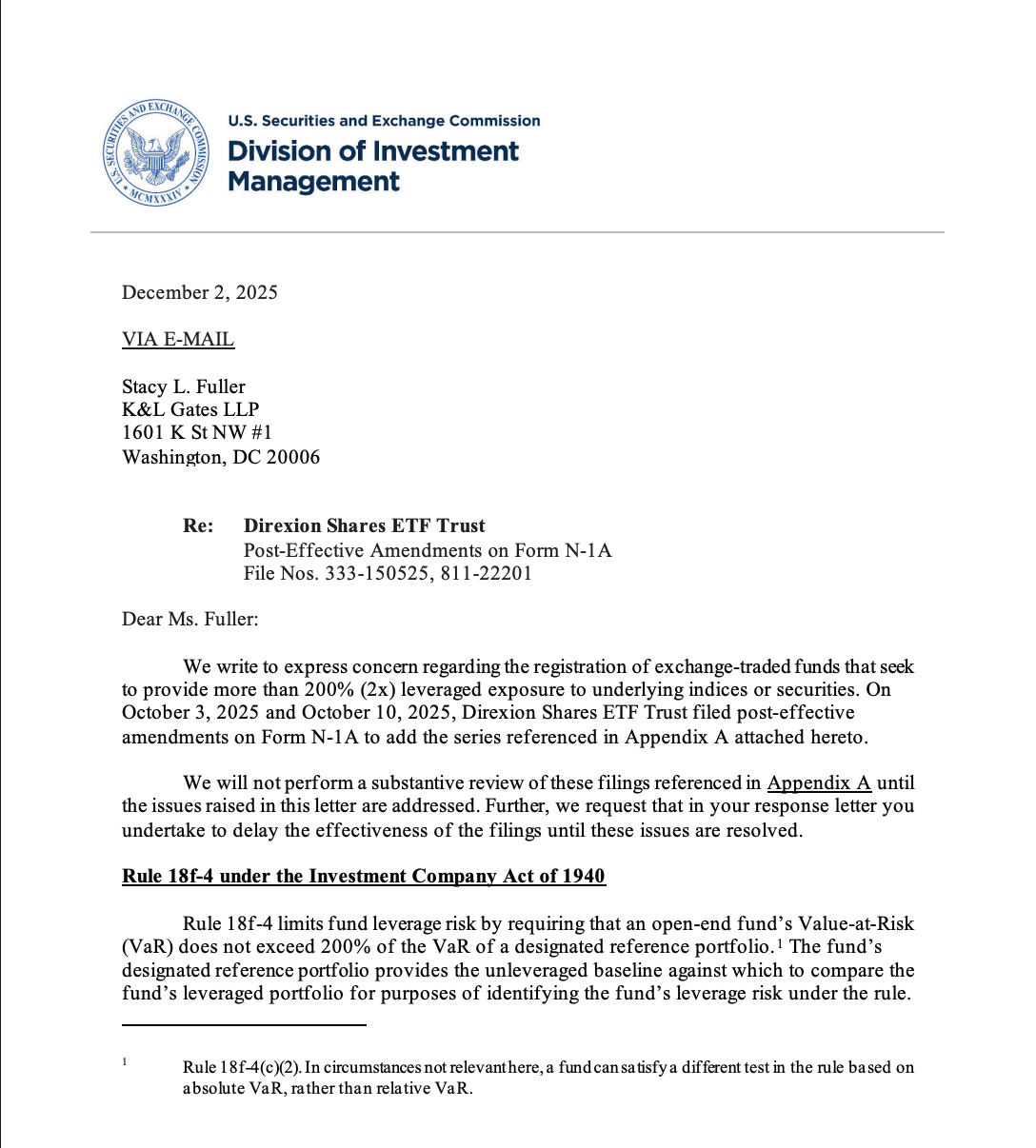 SEC warning letter