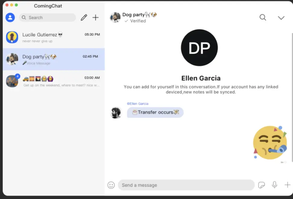 （Comingchat 用户界面）