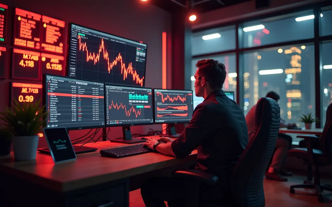 AI generated trader at trading desk