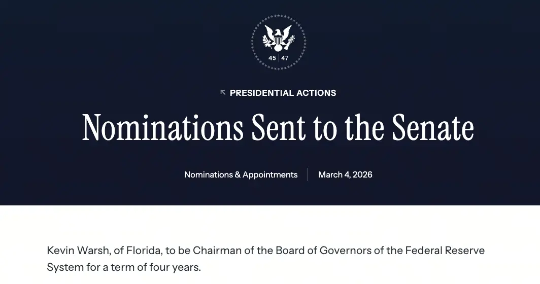 البيت الأبيض يرشح رئيس مجلس الاحتياطي