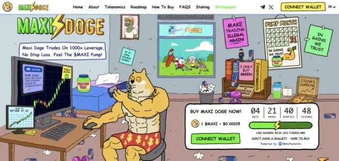 Maxi Doge ($MAXI) presale website